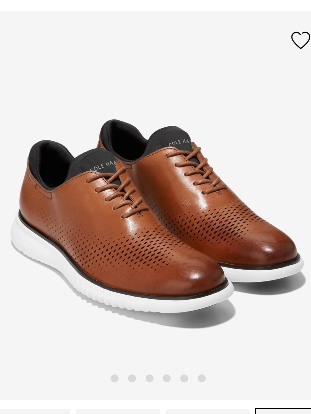 Cole Haan Men’s 2.ZEROGRAND Laser Wingtip Oxfords - British Tan/Ivory